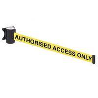 WALLMASTER 300 AUTHORISED ACCESS ONLY 3m YELLOW WEBBING WITH BLACK PRINT