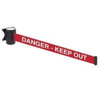 WALLMASTER 400 DANGER - KEEP OUT 4.6M RED WEBBING WITH WHITE PRINT