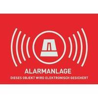 Warning label Alarm secured Languages German (W x H) 74 mm x 52.5 mm ABUS AU1323