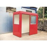 waiting shelter with windows red l2400 w1500 h2250mm