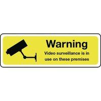 WARNING VIDEO SURVEILLANCE ALUMINIUM 300 x 100