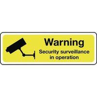 WARNING SECURITY SURVEILLANCE ALUMINIUM 600 x 200