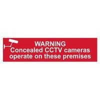 Warning Concealed CCTV Cameras Operate On These Premises - PVC 200 x 50mm