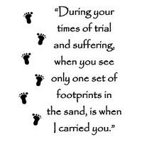 Wall Word Designs Stickers Footprints in the sand - Black, 1138