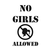 Wall Word Designs Stickers No girls allowed- Black, 1105-2