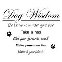 Wall Word Designs Stickers Dog Wisdom - Black, 1139
