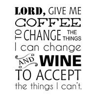 Wall Word Designs Stickers Coffee and Wine - Black, 1142