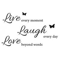 Wall Word Designs Stickers Live Every Moment - Black, 1145