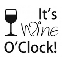 Wall Word Designs Stickers It\'s Wine O\'Clock- Black, 1102-2