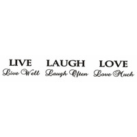 Wall Word Designs Stickers Live Laugh Love - Black, 1011-2