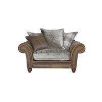 Wainwright Snuggler Chair, Vintage Leather and Fabric