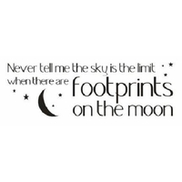 Wall Word Designs Stickers Footprints on the moon - black, 1057-2