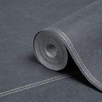 Wall Fashion Impala Black Leather Panel Leather Effect Wallpaper