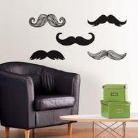 Wallpops Moustache Black Self Adhesive Wall Sticker (H)43cm (W)61cm