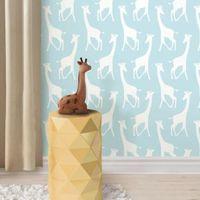 Wallpops Savannah Soiree Giraffe Blue Peel & Stick Wallpaper (L)5.5m (W)52cm