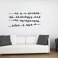 WALL STICKER in \'Birds on a Line\' design - Large