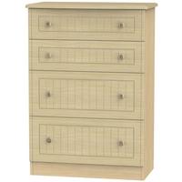 Warwick Light Oak Chest of Drawer - 4 Drawer Deep