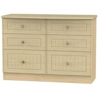 warwick light oak chest of drawer 6 drawer midi