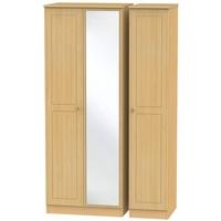 Warwick Beech Triple Wardrobe - Tall with Mirror