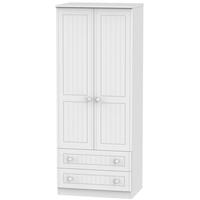 Warwick White Wardrobe - 2ft 6in with 2 Drawer