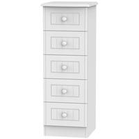 Warwick White Chest of Drawer - 5 Drawer Locker