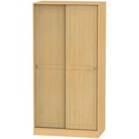 Warwick Beech Sliding Wardrobe - 100cm Wide