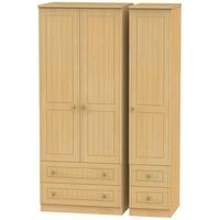 Warwick Beech Triple Wardrobe with Drawer