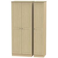 Warwick Light Oak Triple Wardrobe - Tall Plain