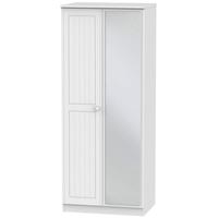 Warwick White Wardrobe - 2ft 6in with Mirror