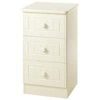 warwick cream bedside cabinet 3 drawer locker