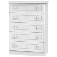 Warwick White Chest of Drawer - 5 Drawer