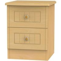 Warwick Beech Bedside Cabinet - 2 Drawer Locker