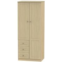 Warwick Light Oak Combination Wardrobe - 2ft 6in