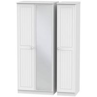 Warwick White Triple Wardrobe with Mirror