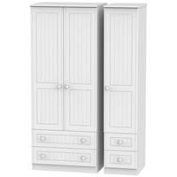 Warwick White Triple Wardrobe with Drawer