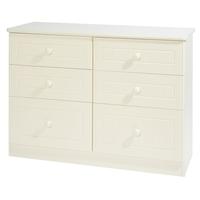 Warwick Cream Chest of Drawer - 6 Drawer Midi