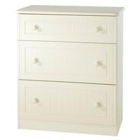 warwick cream chest of drawer 3 drawer deep