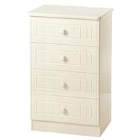 Warwick Cream Chest of Drawer - 4 Drawer Midi