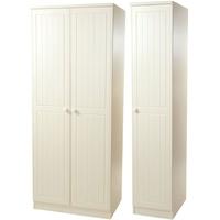 Warwick Cream Triple Wardrobe - Tall Plain