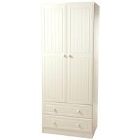 Warwick Cream Wardrobe - Tall 2ft 6in with 2 Drawer