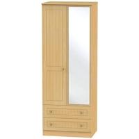 warwick beech wardrobe tall 2ft 6in with mirror and 2 drawer