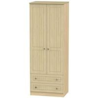 warwick light oak wardrobe tall 2ft 6in with 2 drawer