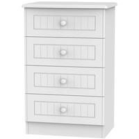 Warwick White Chest of Drawer - 4 Drawer Midi