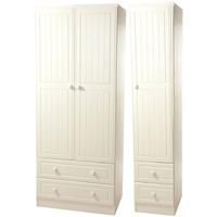 warwick cream triple wardrobe with drawer