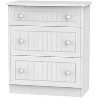 Warwick White Chest of Drawer - 3 Drawer Deep