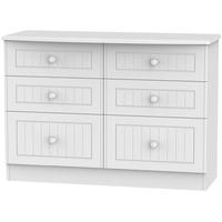 Warwick White Chest of Drawer - 6 Drawer Midi