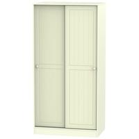 Warwick Cream Sliding Wardrobe - 100cm Wide