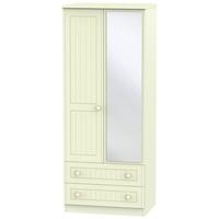 Warwick Cream Wardrobe - 2ft 6in with Mirror and 2 Drawer