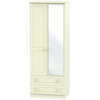 warwick cream wardrobe tall 2ft 6in with mirror and 2 drawer