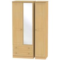 warwick beech triple wardrobe tall with 2 drawer and mirror